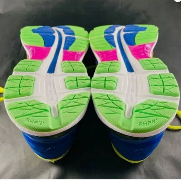 Asics Gel-Nimbus 18 Running Shoes Neon Yellow Multi Color T650N Size 9 US Medium - Picture 9 of 11